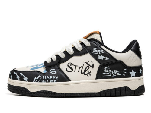 Men’s Low-Cut Lace-Up Colorblock Casual Shoes